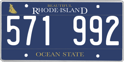 RI license plate 571992