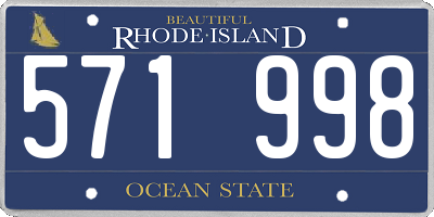 RI license plate 571998