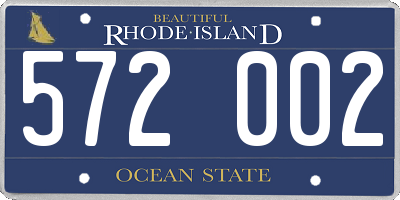 RI license plate 572002