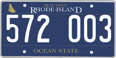 RI license plate 572003