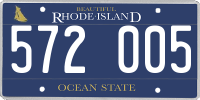 RI license plate 572005