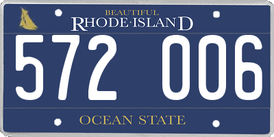RI license plate 572006