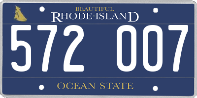 RI license plate 572007