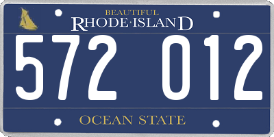 RI license plate 572012