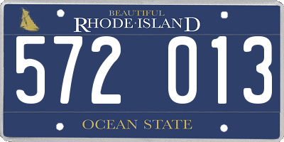 RI license plate 572013