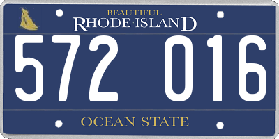 RI license plate 572016