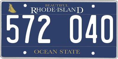 RI license plate 572040