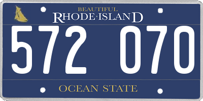 RI license plate 572070