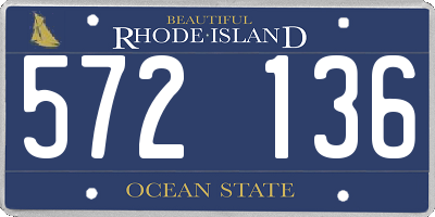 RI license plate 572136