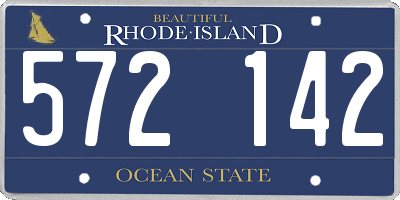 RI license plate 572142