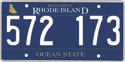 RI license plate 572173