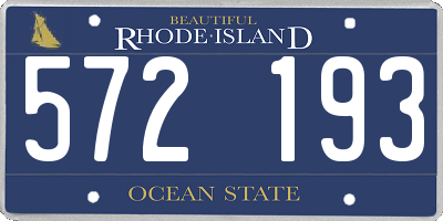 RI license plate 572193