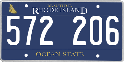 RI license plate 572206