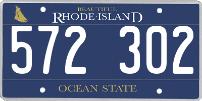 RI license plate 572302
