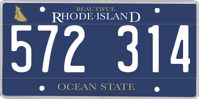 RI license plate 572314