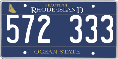 RI license plate 572333