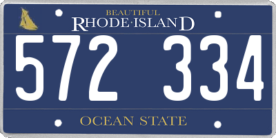 RI license plate 572334
