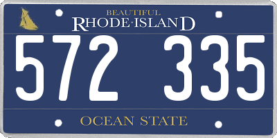 RI license plate 572335