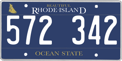 RI license plate 572342