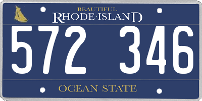 RI license plate 572346