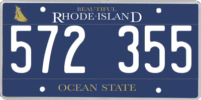 RI license plate 572355