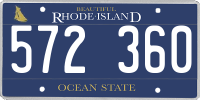 RI license plate 572360