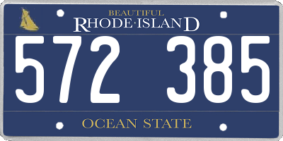 RI license plate 572385