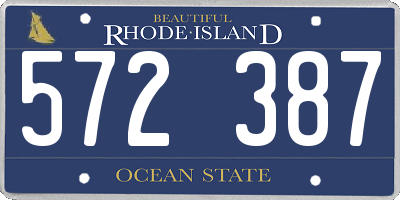 RI license plate 572387