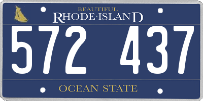 RI license plate 572437