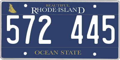 RI license plate 572445