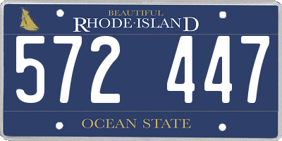 RI license plate 572447