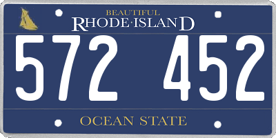 RI license plate 572452