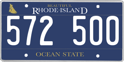 RI license plate 572500