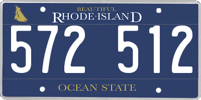 RI license plate 572512