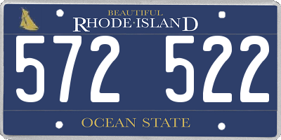 RI license plate 572522