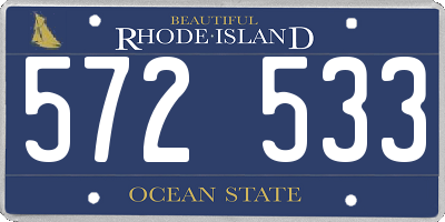 RI license plate 572533