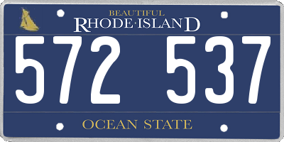 RI license plate 572537