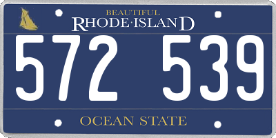 RI license plate 572539