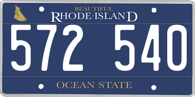 RI license plate 572540