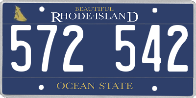 RI license plate 572542