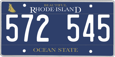RI license plate 572545