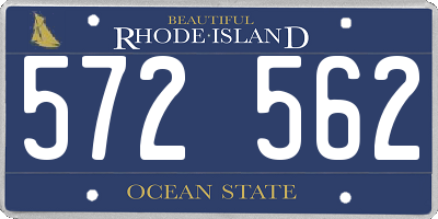 RI license plate 572562