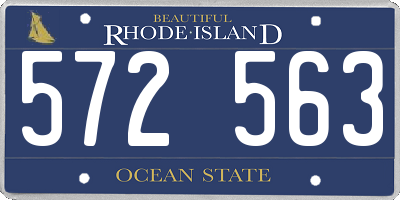 RI license plate 572563