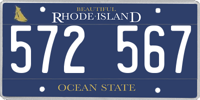 RI license plate 572567
