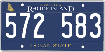 RI license plate 572583