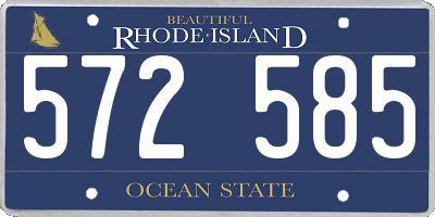 RI license plate 572585