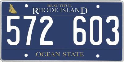RI license plate 572603