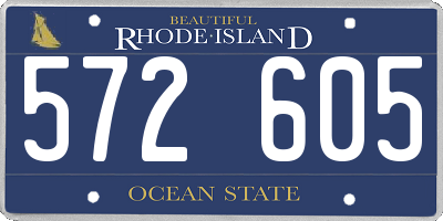RI license plate 572605