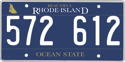RI license plate 572612