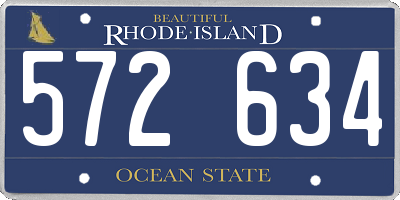 RI license plate 572634